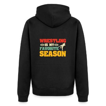 Wrestling Männer Frauen Kinder Wrestler Wrestling - Unisex Premium Bio Zip Hoodie - Schwarz - Hinten - Nico (187cm)