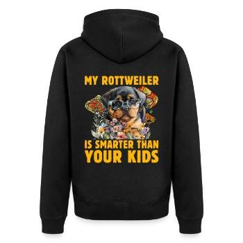 Mon Rottweiler est plus intelligent que vos enfants - Veste à capuche bio Premium Unisexe - noir - Dos - Nico (187cm)