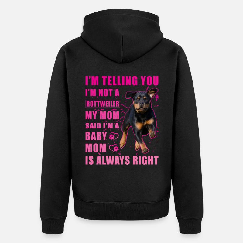 Rottweiler Spruch - Unisex Premium Bio Zip Hoodie - Schwarz