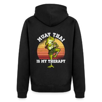 Le Muay Thai est ma thérapie - Veste à capuche bio Premium Unisexe - noir - Dos - Nico (187cm)