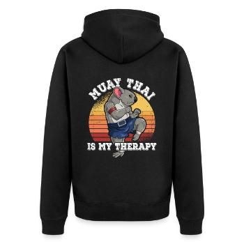Le Muay Thai est ma thérapie - Veste à capuche bio Premium Unisexe - noir - Dos - Nico (187cm)