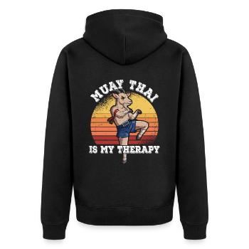 Le Muay Thai est ma thérapie - Veste à capuche bio Premium Unisexe - noir - Dos - Nico (187cm)