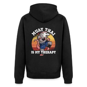 Le Muay Thai est ma thérapie - Veste à capuche bio Premium Unisexe - noir - Dos - Nico (187cm)