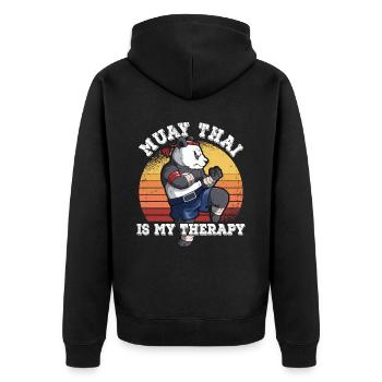 Le Muay Thai est ma thérapie - Veste à capuche bio Premium Unisexe - noir - Dos - Nico (187cm)