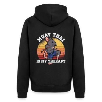 Le Muay Thai est ma thérapie - Veste à capuche bio Premium Unisexe - noir - Dos - Nico (187cm)