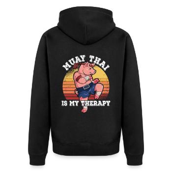 Le Muay Thai est ma thérapie - Veste à capuche bio Premium Unisexe - noir - Dos - Nico (187cm)