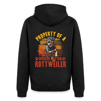 Property of a spoiled rotten Rottweiler - Unisex Premium Organic Zip Hoodie - black - Back - Nico (187cm)