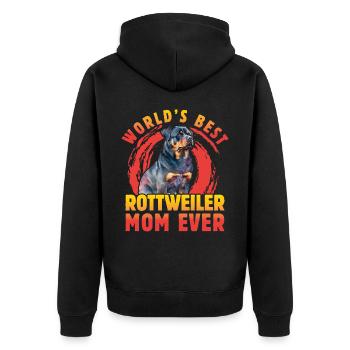 World's best Rottweiler Mom ever - Unisex Premium Bio Zip Hoodie - Schwarz - Hinten - Nico (187cm)