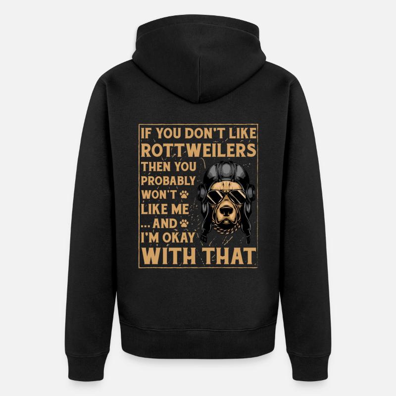 Rottweiler drôle de dicton - Veste à capuche bio Premium Unisexe - noir