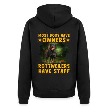 La plupart des chiens ont des propriétaires Les rottweilers ont du personnel - Veste à capuche bio Premium Unisexe - noir - Dos - Nico (187cm)