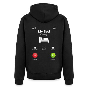 Mon lit appelle - Veste à capuche bio Premium Unisexe - noir - Dos - Nico (187cm)