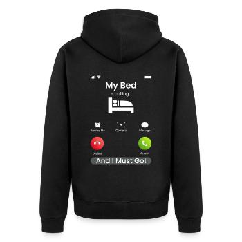 Mon lit appelle - Veste à capuche bio Premium Unisexe - noir - Dos - Nico (187cm)