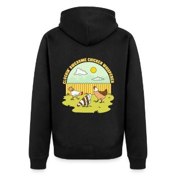Cluckin Awesome Chicken Whisperer - Unisex Premium Organic Zip Hoodie - black - Back - Nico (187cm)