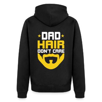 Les cheveux de papa s’en fichent - Veste à capuche bio Premium Unisexe - noir - Dos - Nico (187cm)