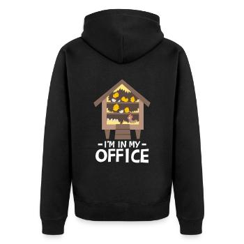 Je suis dans mon bureau | Agriculteur | Agriculture | Ferme - Veste à capuche bio Premium Unisexe - noir - Dos - Nico (187cm)