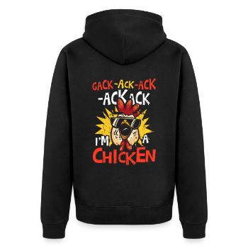 I'm A Chicken | Funny Rooster Hen House Farm - Unisex Premium Organic Zip Hoodie - black - Back - Nico (187cm)