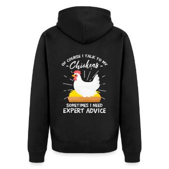 Drôle d’élevage poussins poulailler poulet - Veste à capuche bio Premium Unisexe - noir - Dos - Nico (187cm)