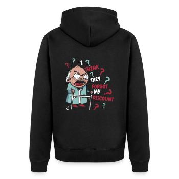 Pension de retraité drôle N’oubliez pas ma réduction - Veste à capuche bio Premium Unisexe - noir - Dos - Nico (187cm)