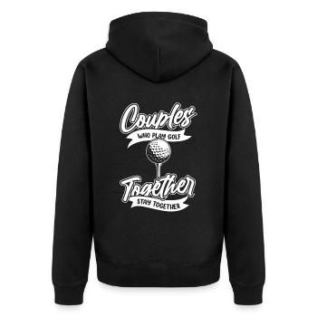 Golf Golfer Golfen - Unisex Premium Bio Zip Hoodie - Schwarz - Hinten - Nico (187cm)