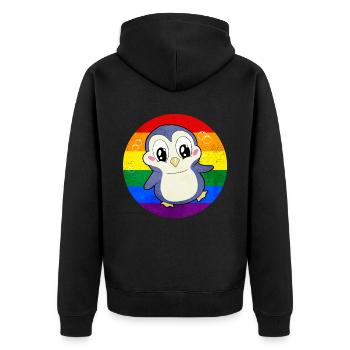 Gay Pride Rainbow Flag Pingouin Sublte - Veste à capuche bio Premium Unisexe - noir - Dos - Nico (187cm)