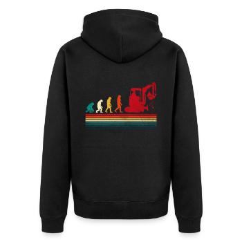 Baggerfahrer Bediener von schwerem Gerät - Unisex Premium Bio Zip Hoodie - Schwarz - Hinten - Nico (187cm)