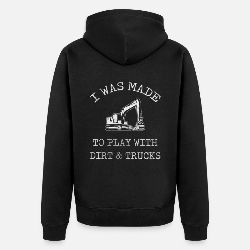 Baggerführer Retro - Unisex Premium Bio Zip Hoodie - Schwarz