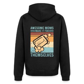 Lustige Seifenherstellung Seifenmacher - Unisex Premium Bio Zip Hoodie - Schwarz - Hinten - Nico (187cm)