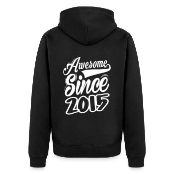 Génial depuis 2015 - Veste à capuche bio Premium Unisexe - noir - Dos - Nico (187cm)