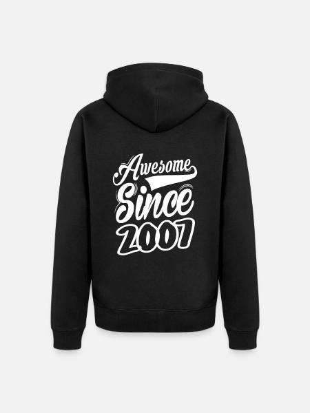 Awesome Since 2007 - Unisex Premium Bio Zip Hoodie - Schwarz