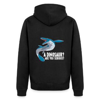 Mosasaurus Dinosaurier - Unisex Premium Bio Zip Hoodie - Schwarz - Hinten - Nico (187cm)