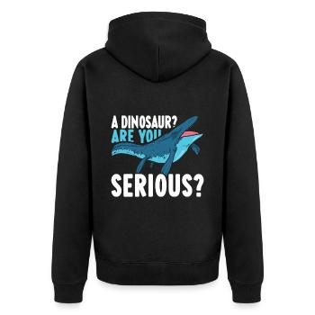 Mosasaurus Dinosaur - Unisex Premium Organic Zip Hoodie - black - Back - Nico (187cm)
