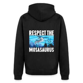 Mosasaurus Dinosaur - Unisex Premium Organic Zip Hoodie - black - Back - Nico (187cm)
