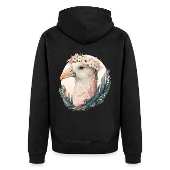 Mignon Albatros Oiseau Fleur Couronne Floral Tropical B - Veste à capuche bio Premium Unisexe - noir - Dos - Nico (187cm)