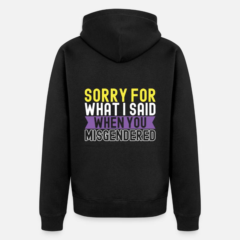 Non Binary Pride Genderqueer - Unisex Premium Bio Zip Hoodie - Schwarz