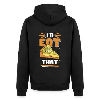 Lime Pie Cake Lemon Cake Gift - Unisex Premium Organic Zip Hoodie - black - Back - Nico (187cm)