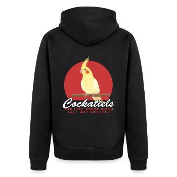 Nymphensittich Vogelbesitzer Geschenk - Unisex Premium Bio Zip Hoodie - Schwarz - Hinten - Nico (187cm)