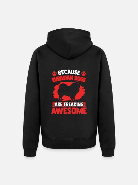 Eurasier ist fantastisch Spitz Eurasian Dog - Unisex Premium Bio Zip Hoodie - Schwarz