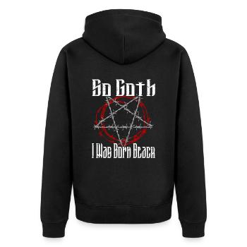 Satan Beelzebub Devil Gothic Pentagram Mystical - Unisex Premium Organic Zip Hoodie - black - Back - Nico (187cm)