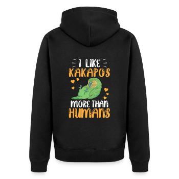 Kakapo more like flightless parrot Kakapo - Unisex Premium Organic Zip Hoodie - black - Back - Nico (187cm)