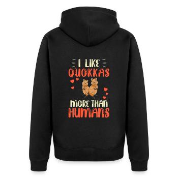 Quokka ressemble plus à un marsupial australien - Veste à capuche bio Premium Unisexe - noir - Dos - Nico (187cm)