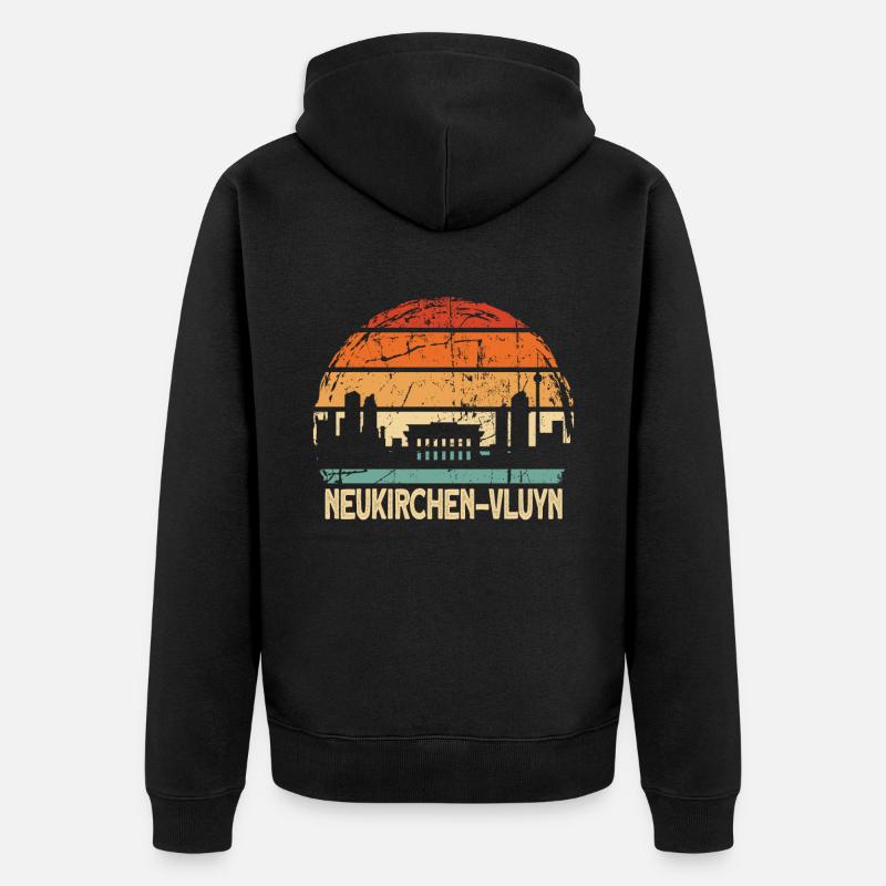 Neukirchen-Vluyn - Unisex Premium Bio Zip Hoodie - Schwarz