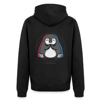 Yoga Penguin Penguin Yoga - Veste à capuche bio Premium Unisexe - noir - Dos - Nico (187cm)