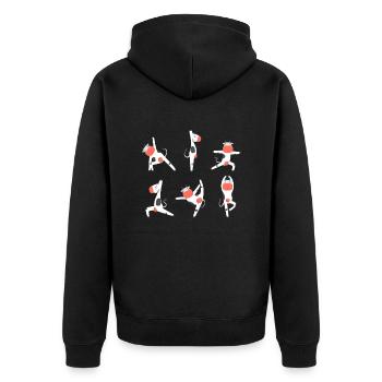 Yoga Kuh Meditation Rind macht Yoga Übungen - Unisex Premium Bio Zip Hoodie - Schwarz - Hinten - Nico (187cm)