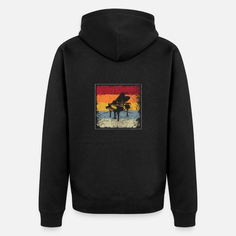 Piano Rétro - Veste à capuche bio Premium Unisexe - noir
