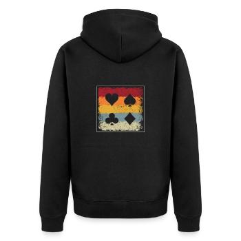 Poker Rétro - Veste à capuche bio Premium Unisexe - noir - Dos - Nico (187cm)