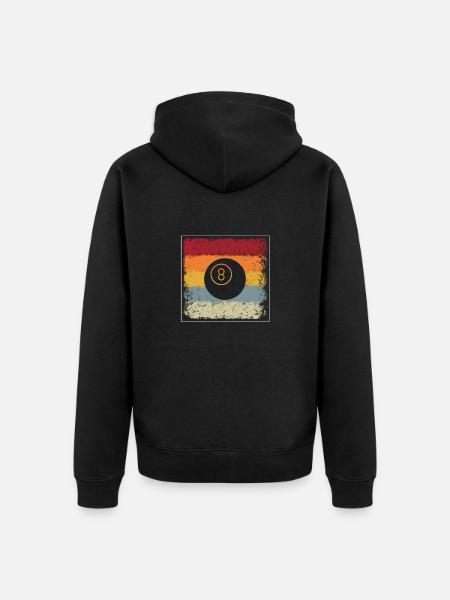 Billiard Retro - Unisex Premium Bio Zip Hoodie - Schwarz