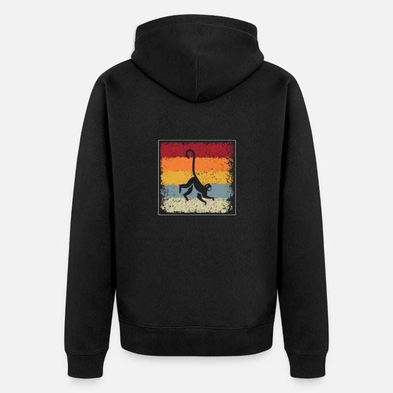 Singe Rétro - Veste à capuche bio Premium Unisexe - noir