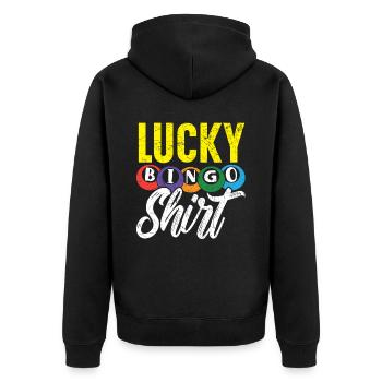 Bingo Player Bingo Caller Bing Lover Casino - Unisex Premium Organic Zip Hoodie - black - Back - Nico (187cm)