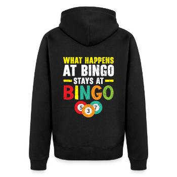 Bingo Player Bingo Caller Bing Lover Casino - Unisex Premium Organic Zip Hoodie - black - Back - Nico (187cm)