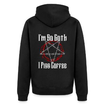 Satan Belzébuth Diable Gothique Pentagramme Mystique - Veste à capuche bio Premium Unisexe - noir - Dos - Nico (187cm)